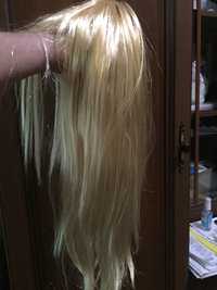 Новий парик блонд рівний прямий штучний 60см довжина