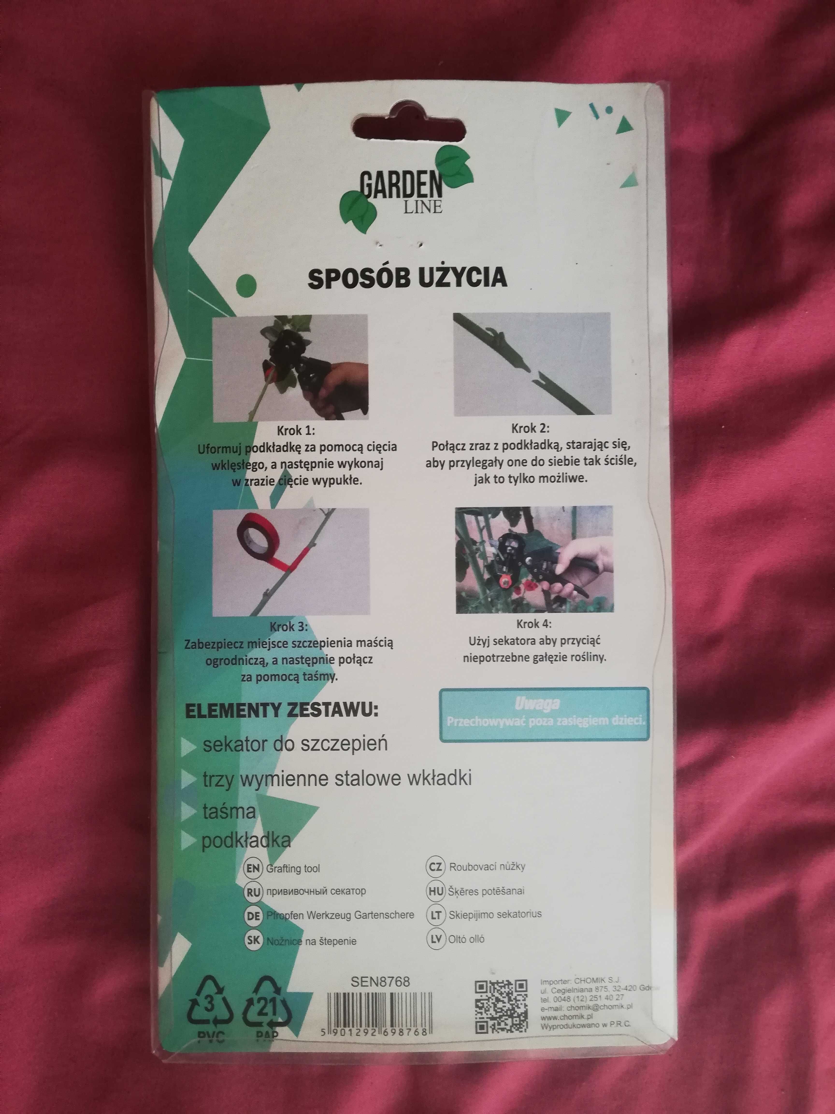 Sekator nożycowy do szczepienia gałęzi z taśmą Garden Line