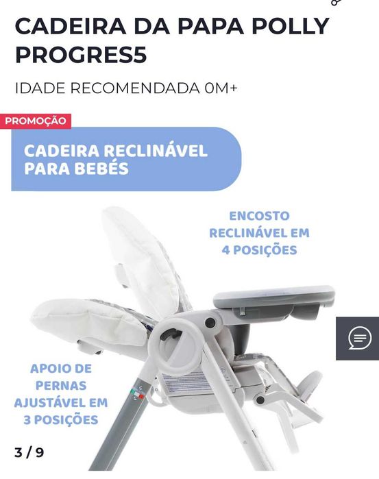Cadeira de alimentação Chicco Baby Progress 5