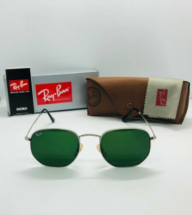 Солнцезащитные очки Ray Ban Hexagonal 3548N Green 54мм стекло (mix)