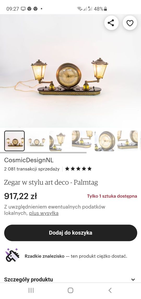 Lampa/zegar Jacob Palmtag