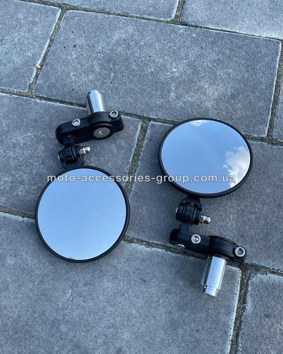 Дзеркала в торець керма 22мм на мотоцикл, зеркала в торец руля