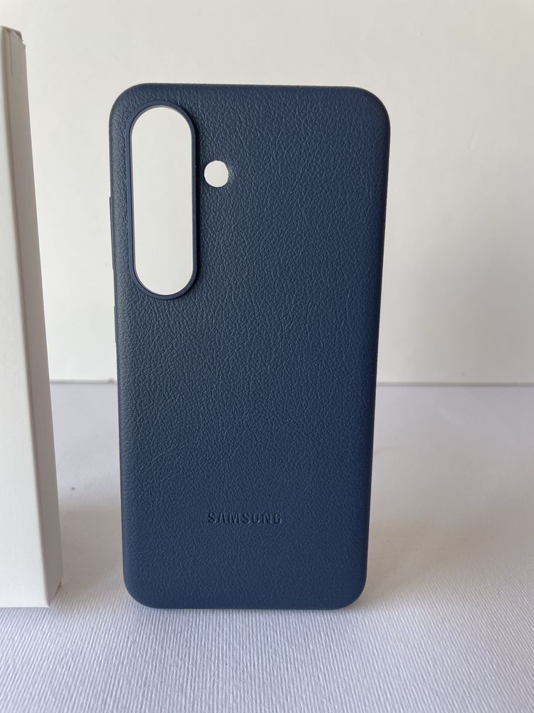 Capa couro para Samsung S25 azul NOVA