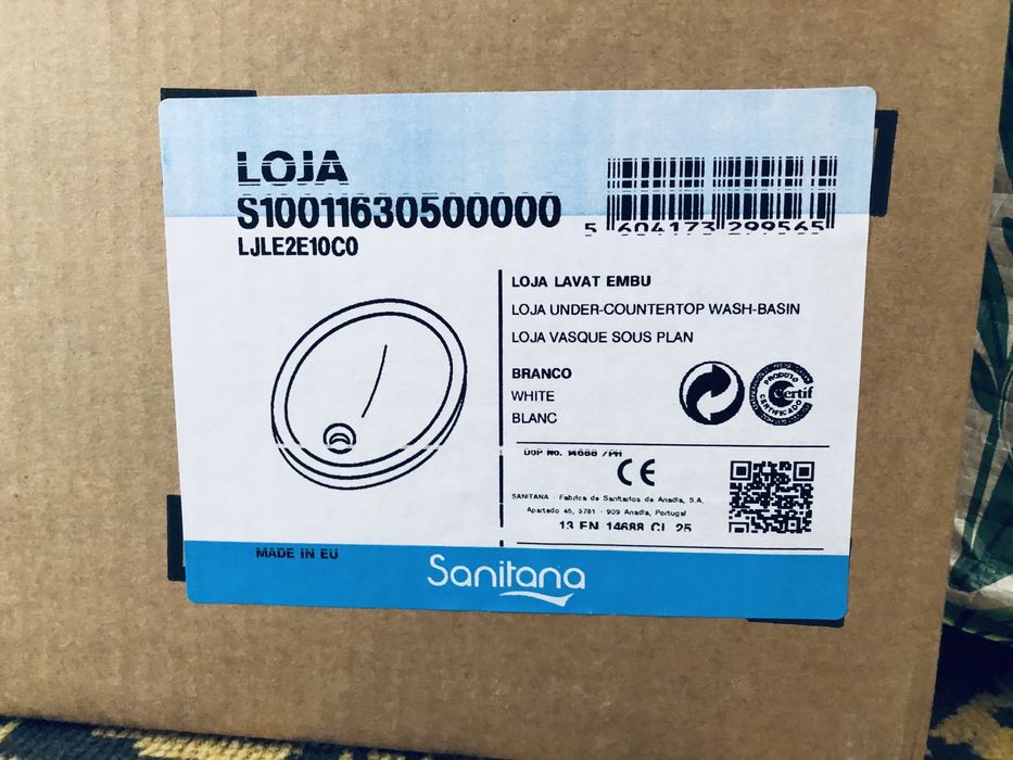 LAVATORIO de embutir por baixo Sanitana Loja 560X415 branco