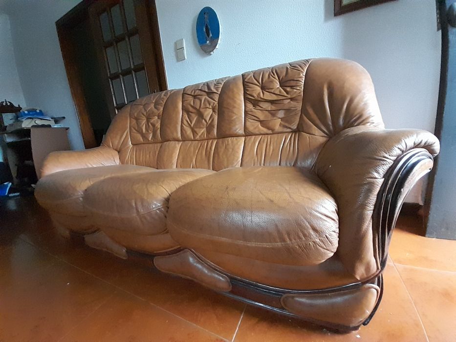 3 sofas de pele usados