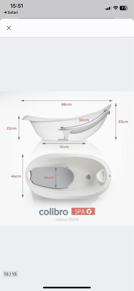 Colibro SPA Zestaw Wanienka ze stojakiem i wkładką + GRATISY