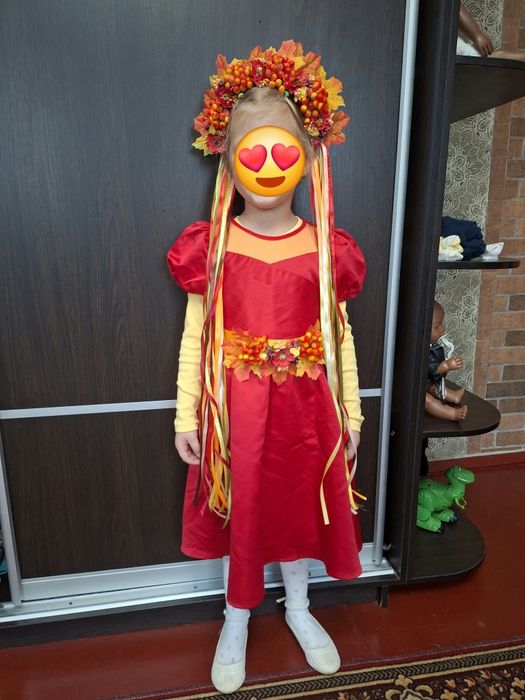 Костюм осінь, листочок, осінній образ в садочок, віночок осінь