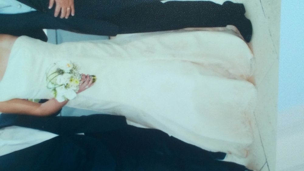 baixa de preço! vestido de noiva longo, modelo A, em renda