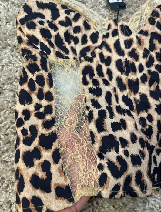 Майка на брительках корсет леопардова