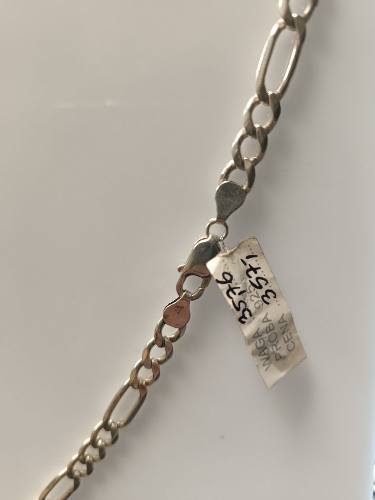 Srebrny łańcuszek splot figaro srebro 925 długość 62cm