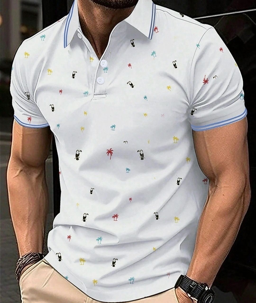 Polo de Homem "PALMS" -  L (Novo)