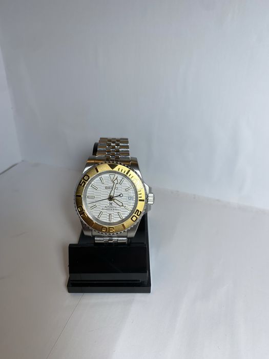Zegarek automatyczny Seiko mod submariner bialo zloty nh35 tanio!!