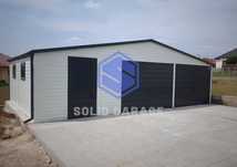 Garaż 9x6m blaszany, do ogrodu, biały, rynny, profil zamknięty 8x5 9x7