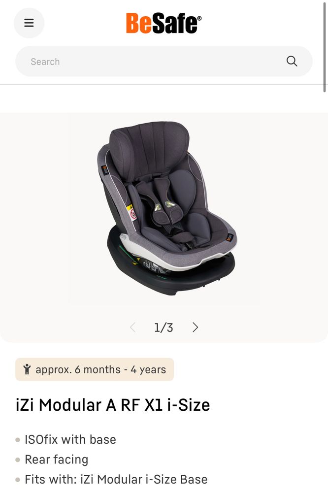 Cadeira Auto iZi Modular Besafe (cadeira + Base) - 2 conjuntos