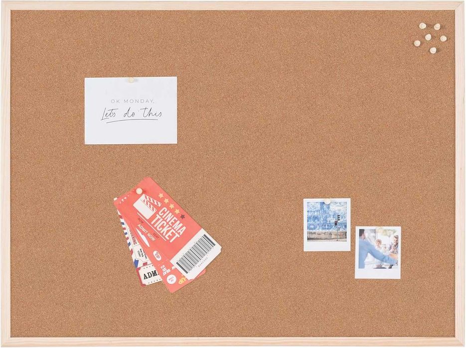 BI-OFFICE Tablica korkowa 60x40cm rama drewniana