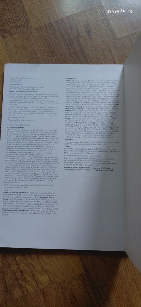 Ćwiczenie Focus 3 second edition Pearson 2019