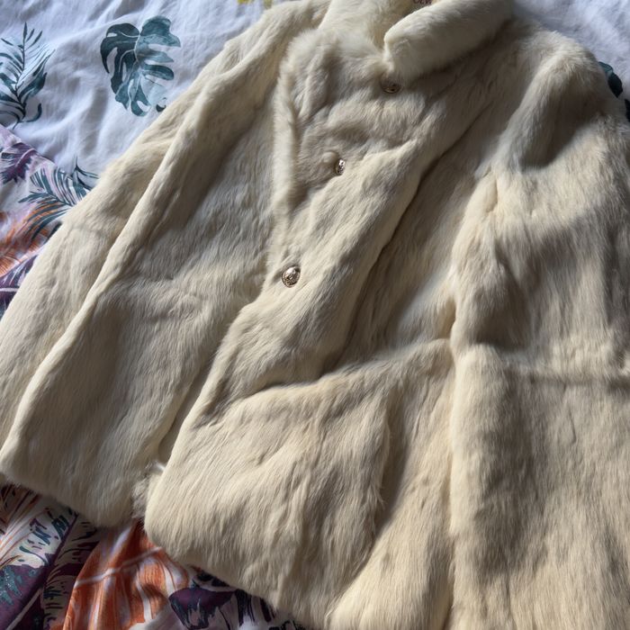 Futro naturalne kremowe