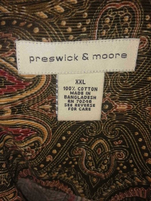 PRESWICK & MOORE Koszula Sztruksowa Męska XXL Oryginalna Bawełna