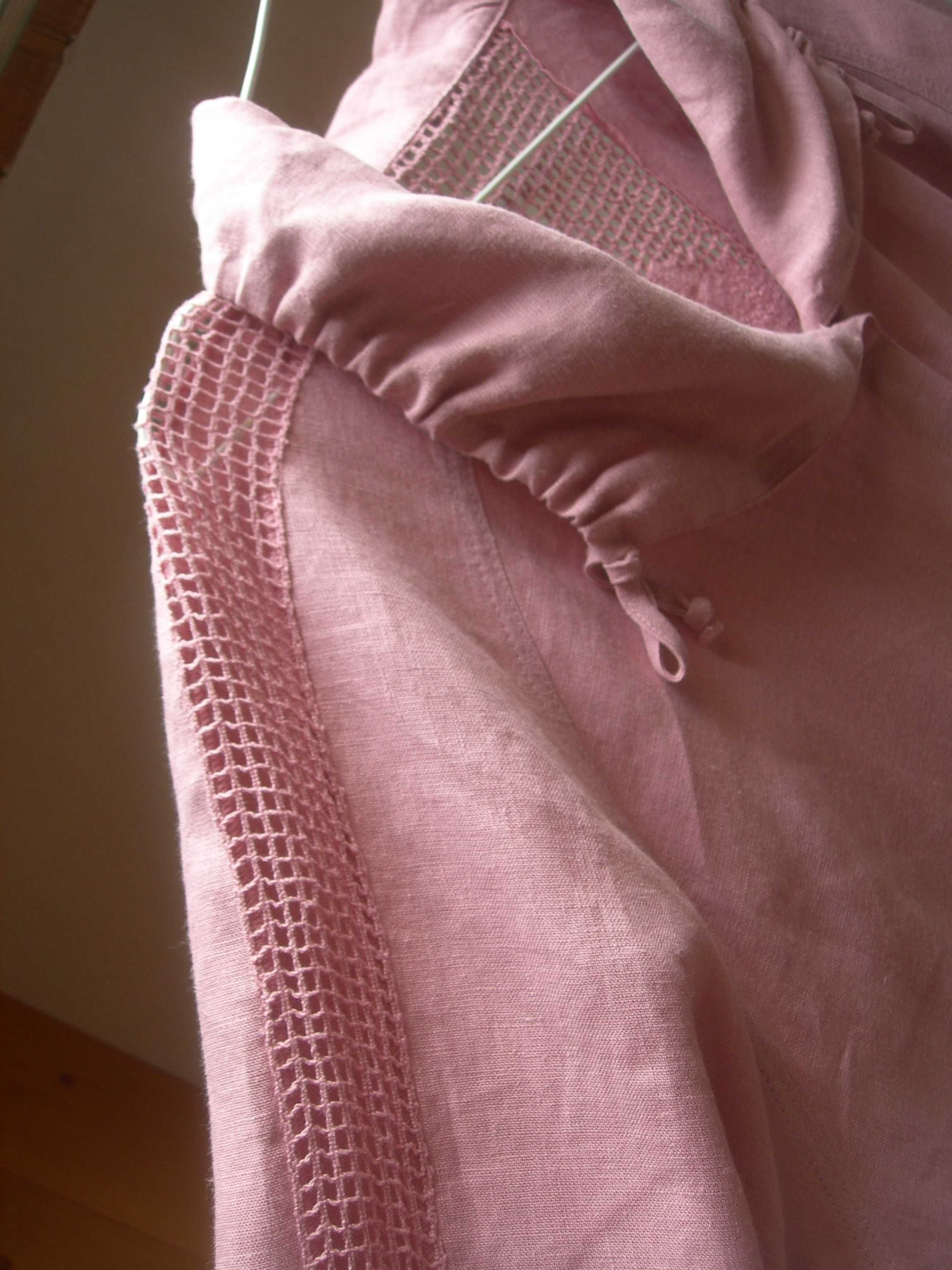 Жакет, пиджак, розовый, 100% лен, р 50-54, новый