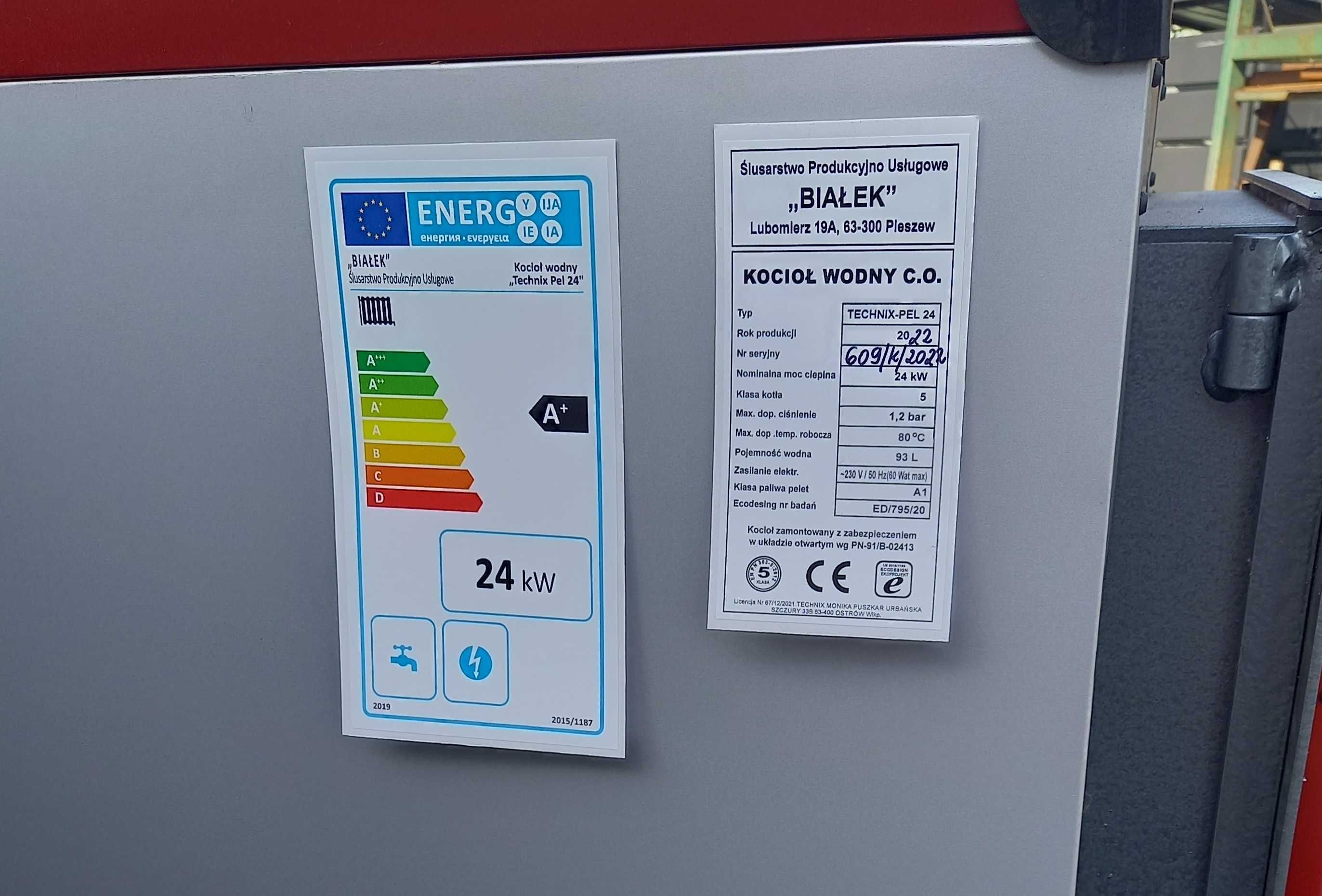 Kocioł Piec na PELLET 24kW 5 klasa 180-240m2