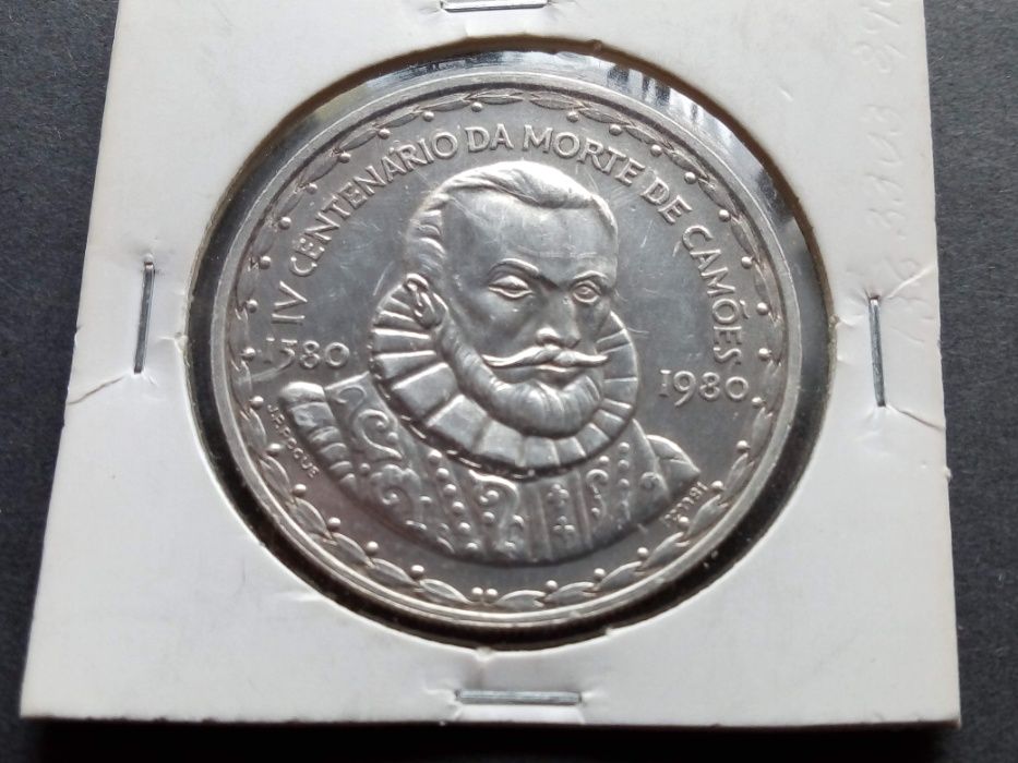 moeda 1000$ prata 825% IV Centº Morte Luis Camões 1980 BELA