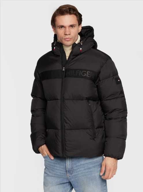 Kurtka pikowana męska Tommy Hilfiger - regular fit, czarna XL promocja