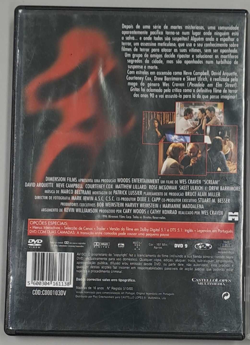 Pack com 2 Filmes Scream: Gritos 1 e Gritos 3