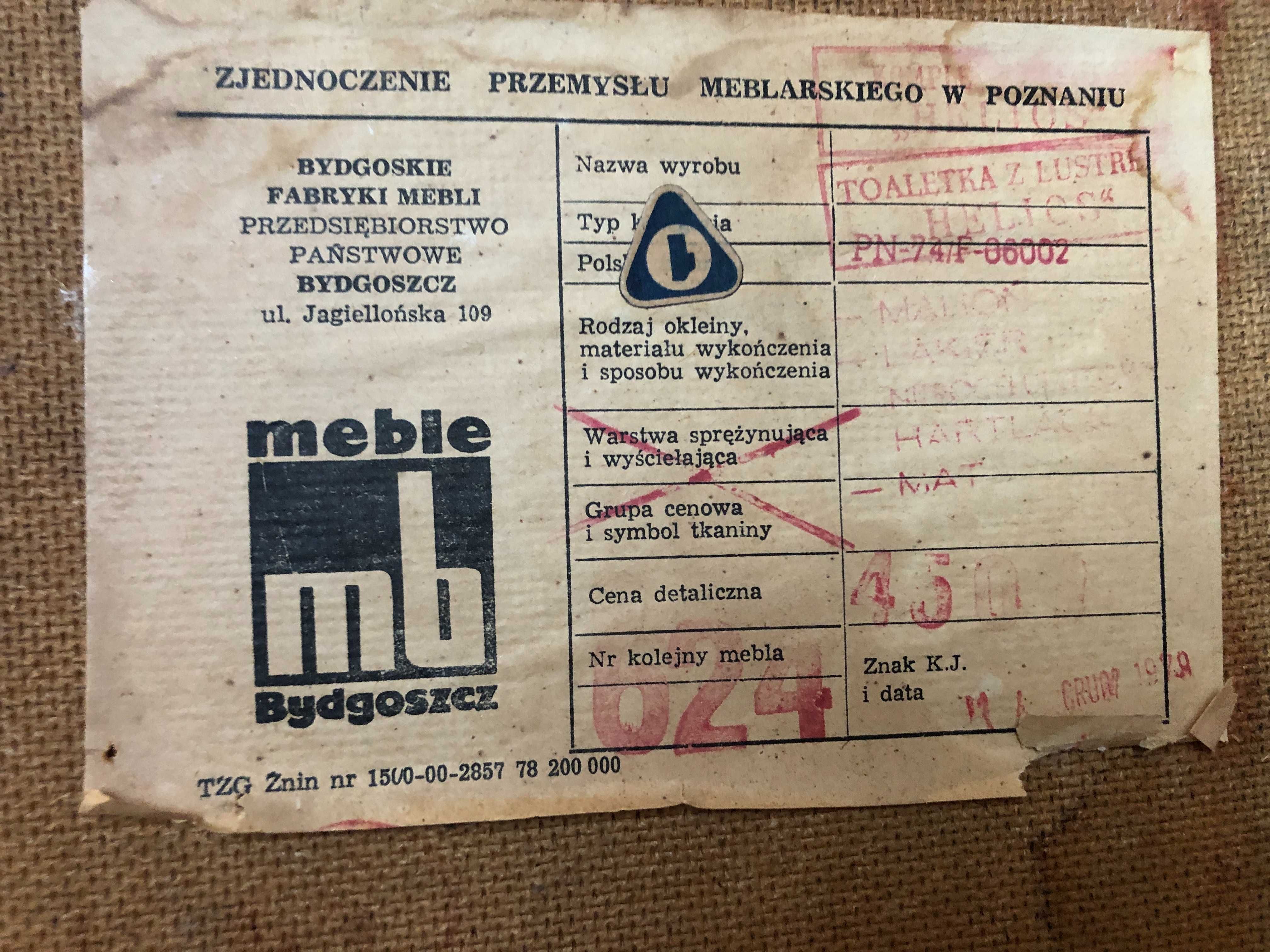 Toaletka kredens lustro z czasów PRL