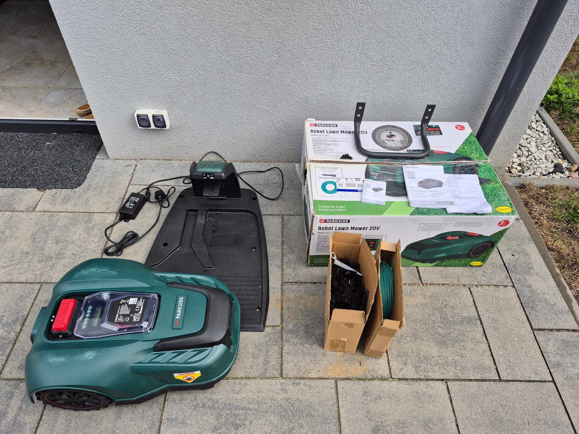 Nowy robot koszący Parkside PMRA 20-Li A1 | faktura | czujnik deszczu