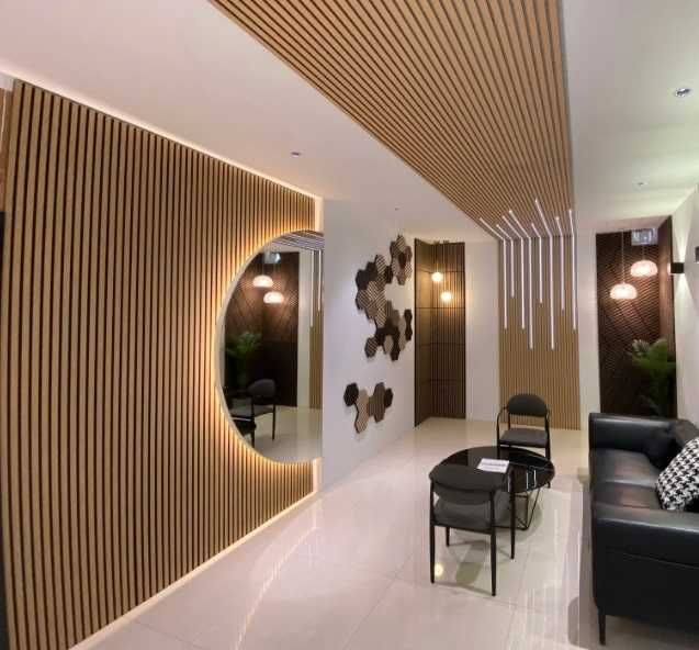 Lamele Dębowe drewno na filcu czarnym Fornir Panel 30 x 275cm