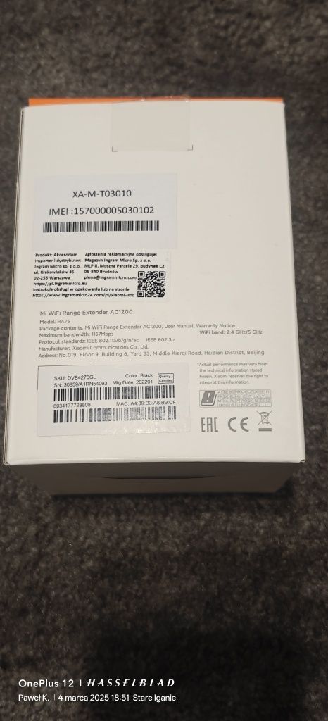 Wzmacniacz sygnału Wifi Xiaomi AC 120p