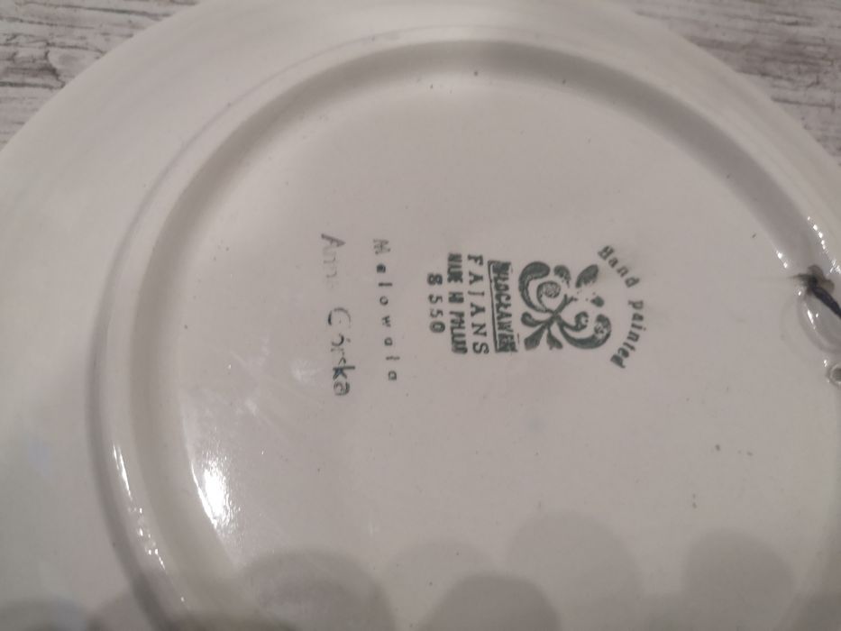 Talerz ręcznie malowany Wocławek.