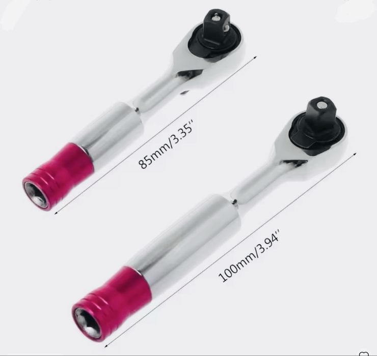 1/4 мікро трещотка с можливістю встановлення біт в ручку 85 /100 мм