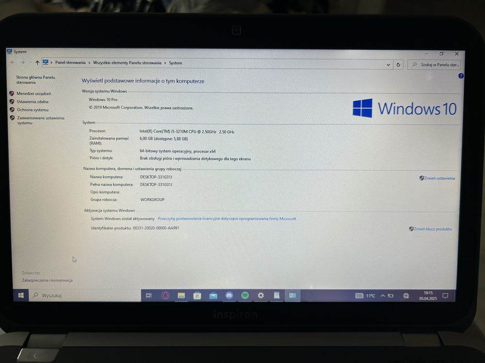Lamtop Dell inspiron 5520 Core i5