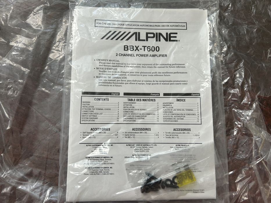 Автомобільний підсилювач ALPINE BBX T-600 Оригінал!