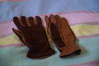 Rękawiczki z skóry brązowe vintage PRL