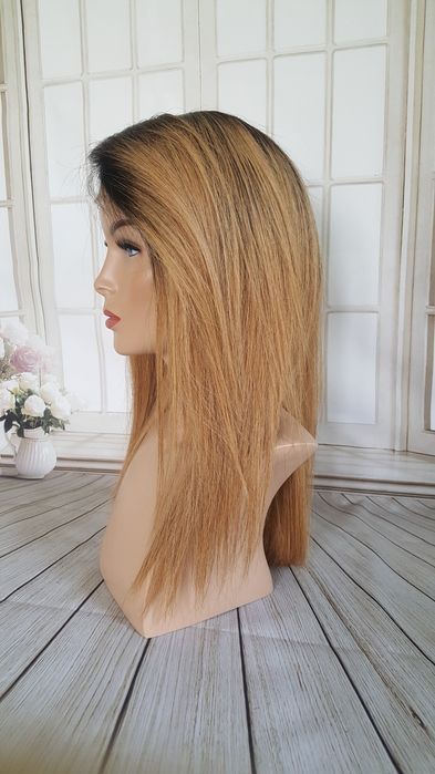 Peruka naturalna Agnkeszka blond karmel z włosów naturalnych