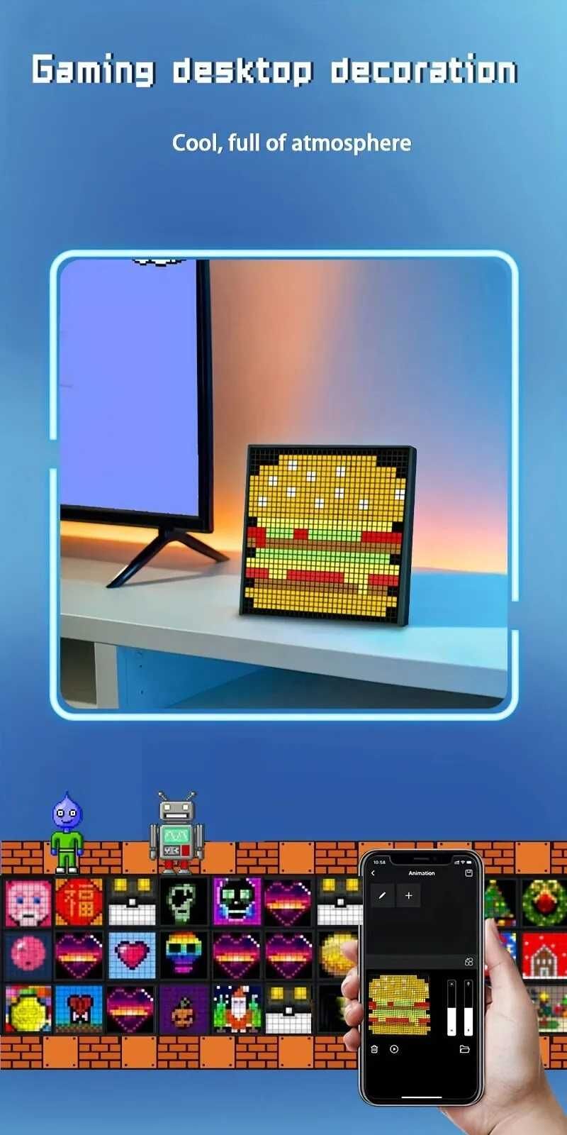 Светодиодный пиксельный дисплей Smart LED Pixel Screen піксельний