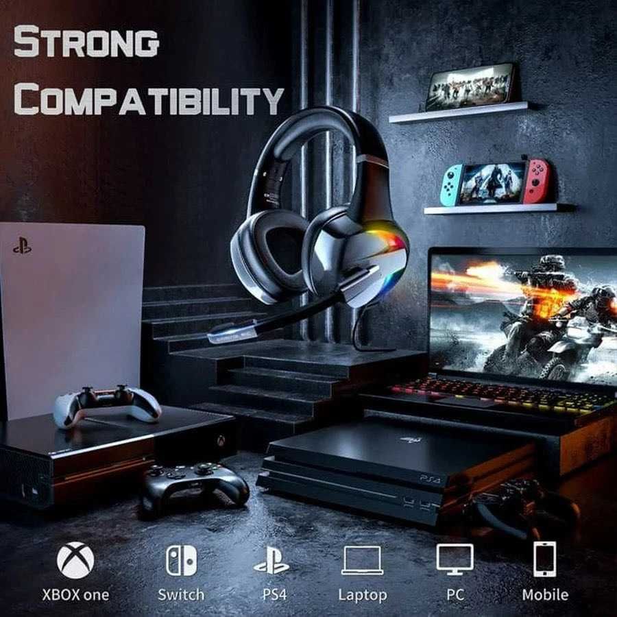 Headset Gamer RGB- Compatível com PS4, Xbox, PC, Switch e Mobile