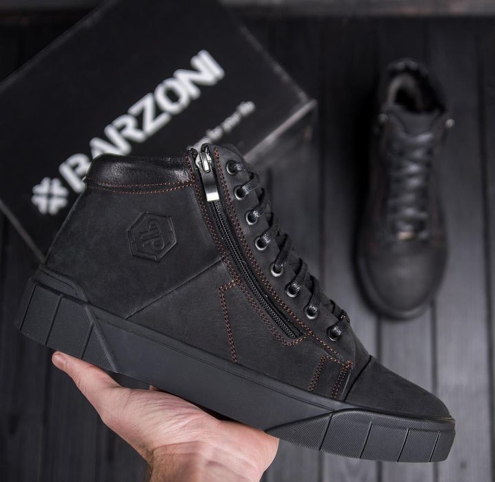 Класические зимние ботинки мужские Philipp Plein кожаные на меху