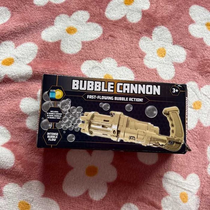 bubble cannon mały pistolet do baniek bańki mydlane kolor złoty
