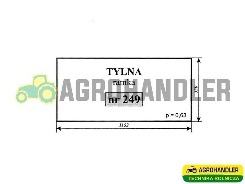 Szyba tylna ramka MF-255, MF255, MF 255 Krotoszyn