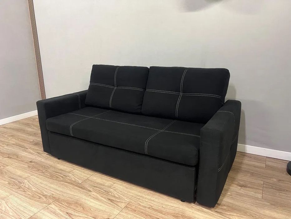 Czarna Sofa kanapa Rozkładana Amerykanka Pikowana 175x90cm DOSTAWA !!!