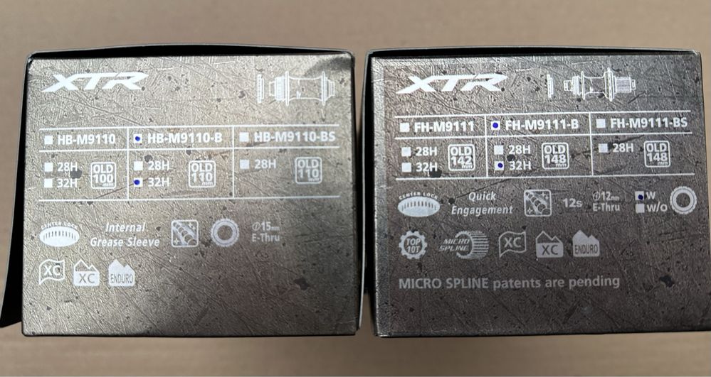 Nowe piasty Shimano XTR FH-M9111-B + HB-M9110-B 32H Boost 12s