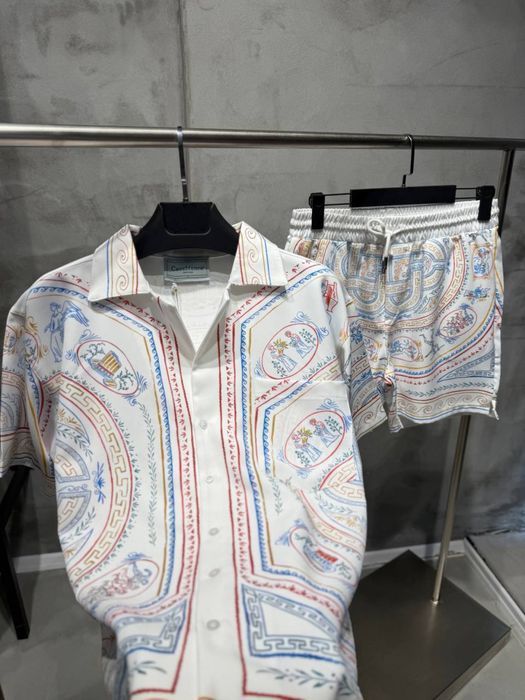 LOUIS VUITTON комплект летний рубшка шорты футболка мужская