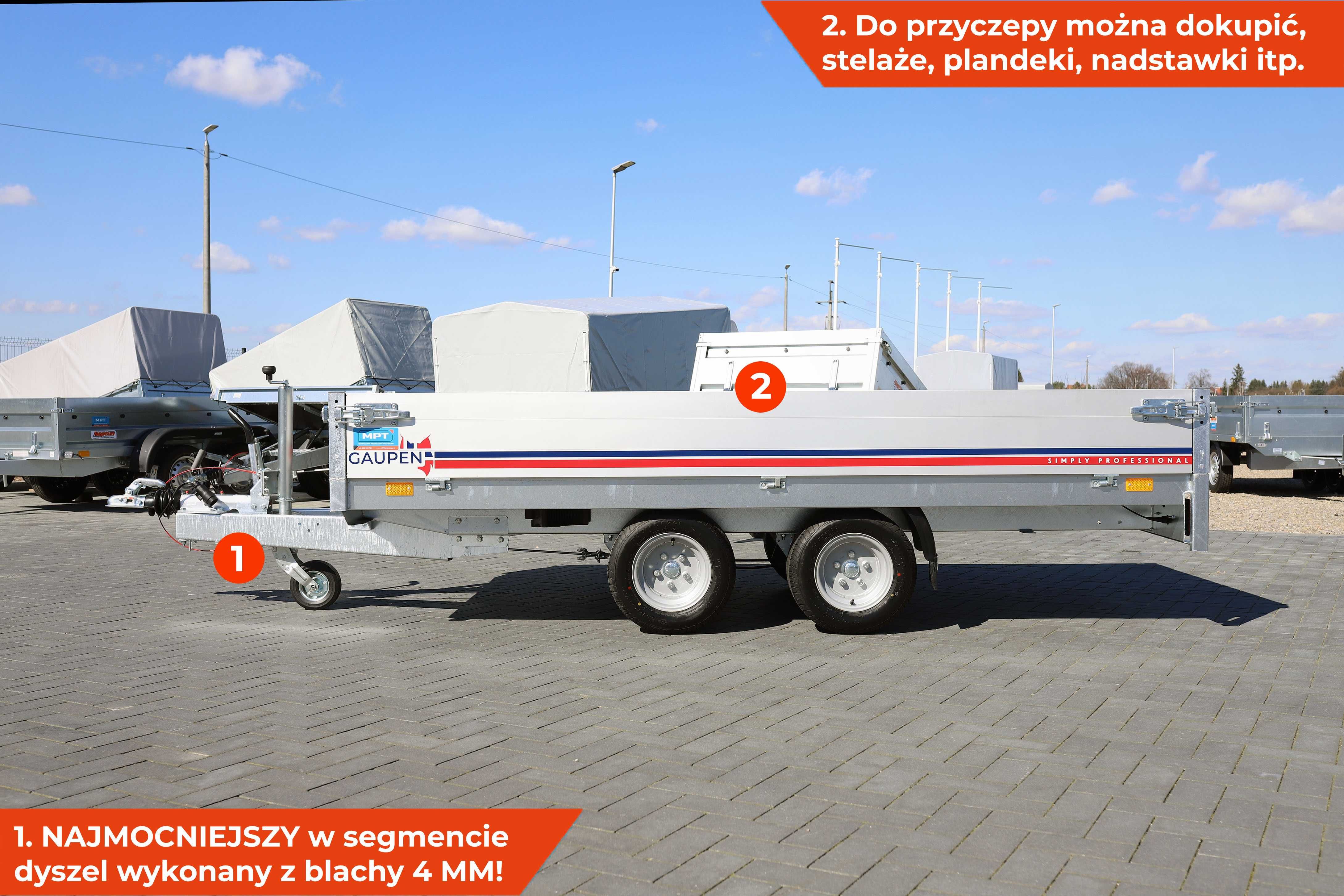 Przyczepa 306x149x30 ALU GAUPEN Neptun Nordica N20 306 2 HL Platforma