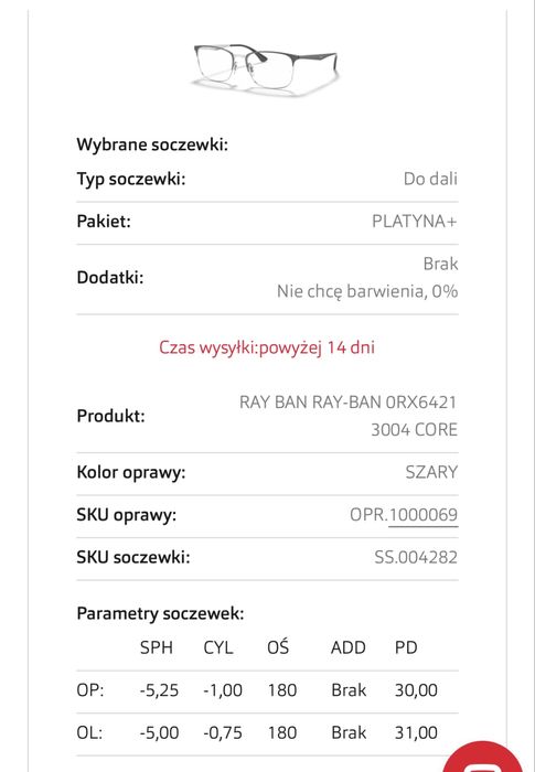 Okulary korekcyjne męskie RayBan