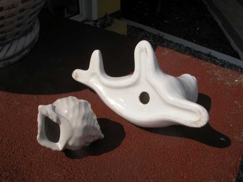 porcelanowe figurki muszla i foczka