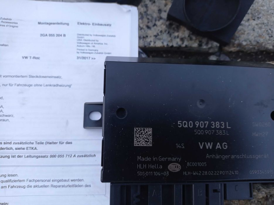 Hak holowniczy VW TROC T-ROC wypinany odpinany Ładny Moduł wiązka OEM