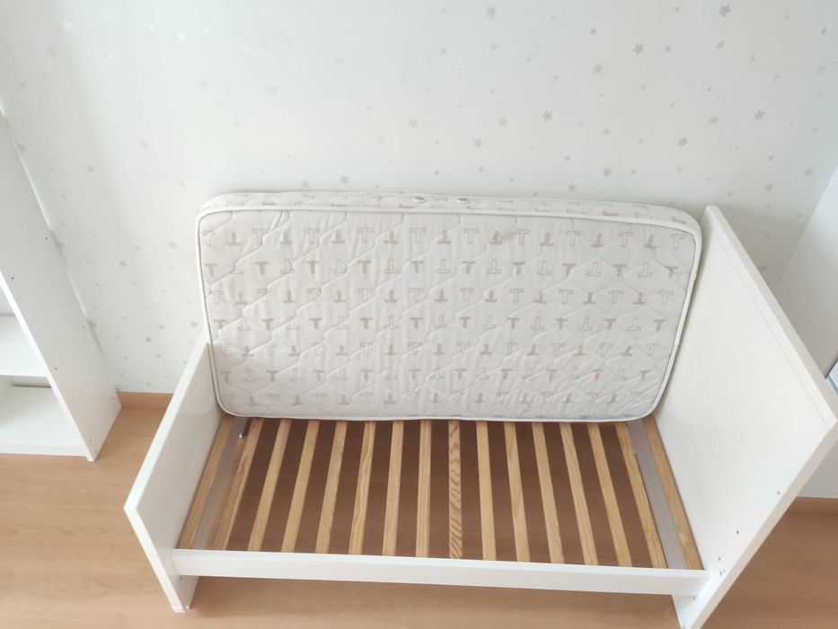 Cama de criança evolutiva TRAMA Chocolate + Colchão viscoelástico